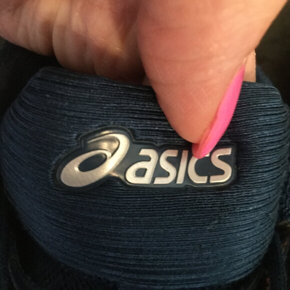 Asics court shoes worn inside for pickleball men's size 75. blue and orange - Picture 5 of 7